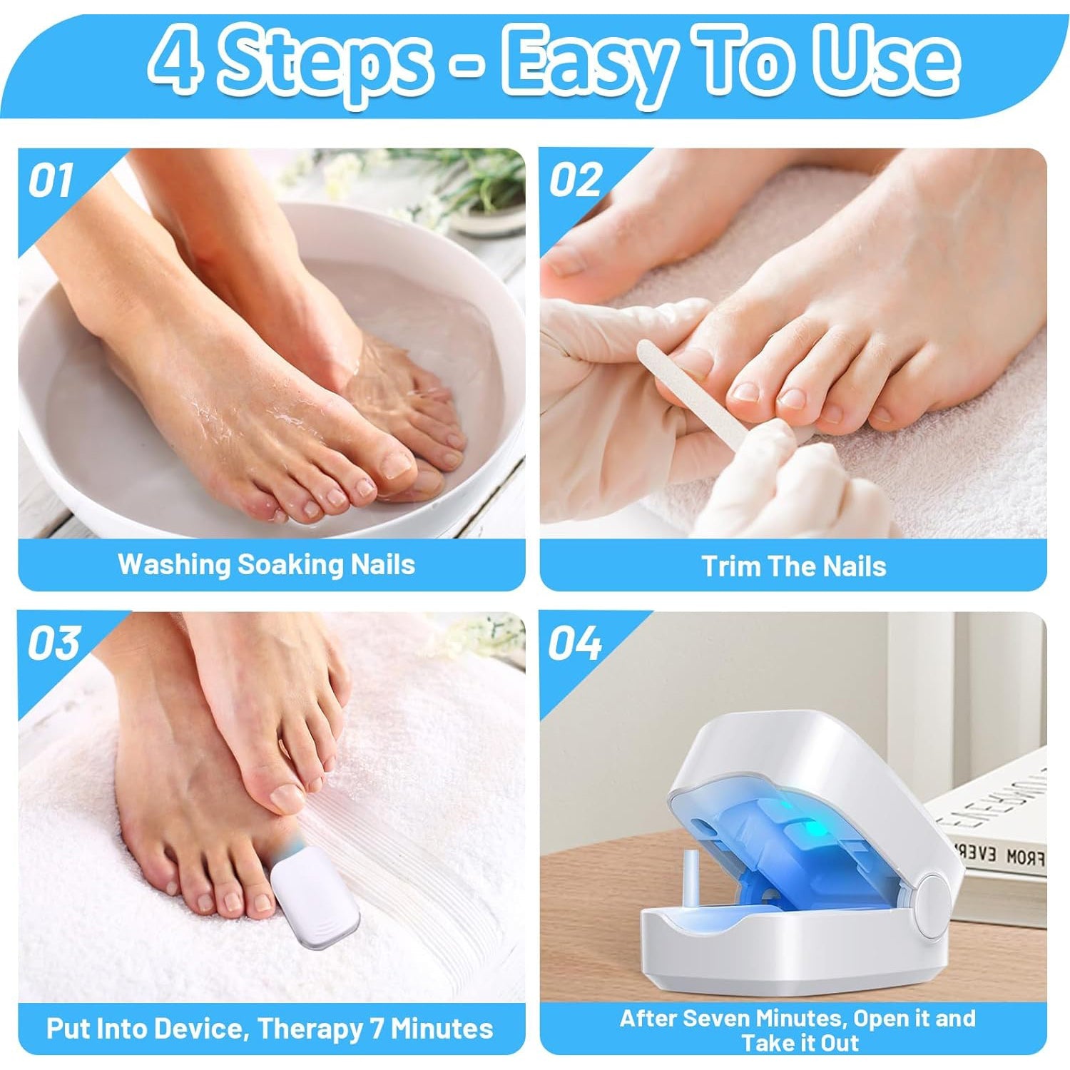12915 Rechargeable Nail Fungus Treatment for Toenail, Toe Nail Fungal Treatment Nail Fungus Laser Device, Anti-Fungal Nail Treatment for Hand & Feet Infections Remover for Home Use 12915 Rechargeable Nail Fungus Treatment for Toenail, Toe Nail Fungal Treatment Nail Fungus Laser Device, Anti-Fungal Nail Treatment for Hand & Feet Infections Remover for Home Use
